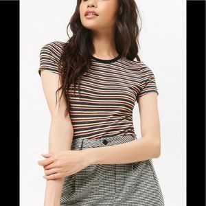 Forever 21 Multi Striped Ringer Urban Top Small
